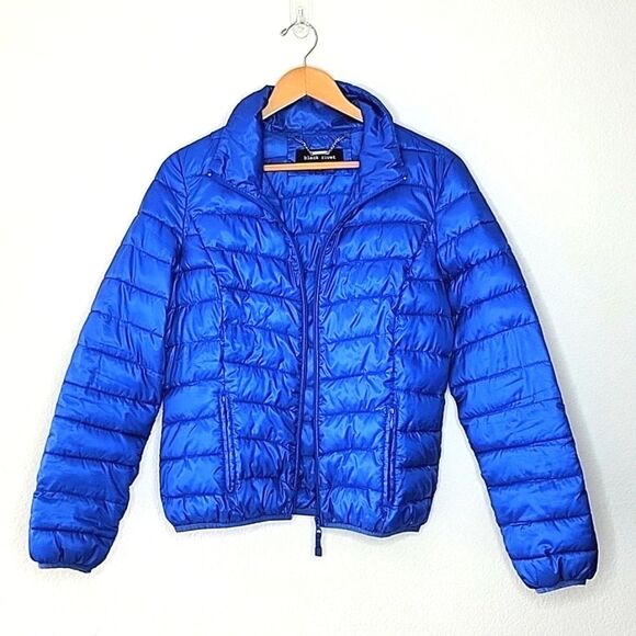 BLACK RIVET Casual Blue Puff Jacket size M Warm Fall Winter - Picture 2 of 13